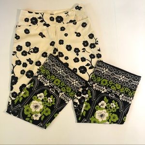 Nanette Lepore Velveteen Flare Pants Floral Size 4